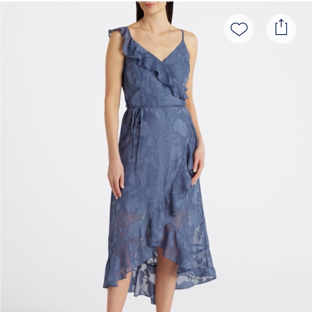 Blue floral wedding guest dress